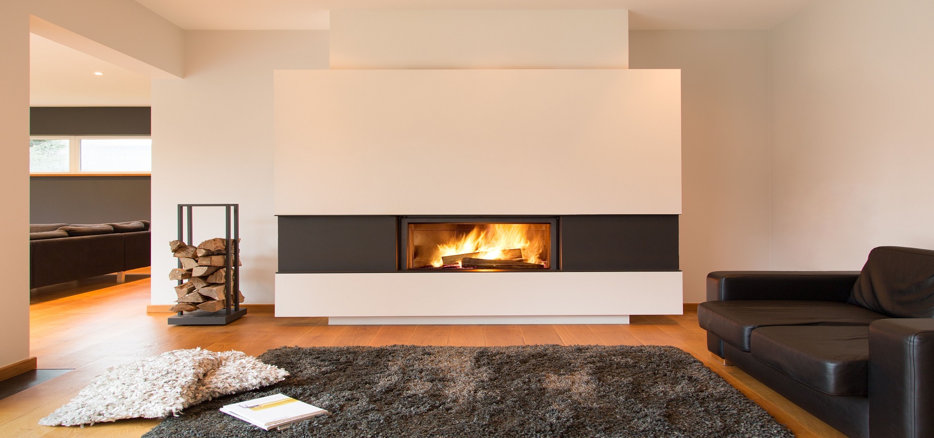 Poêle dans intérieur premium